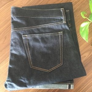 Selvedge dark indigo slim jeans - like new